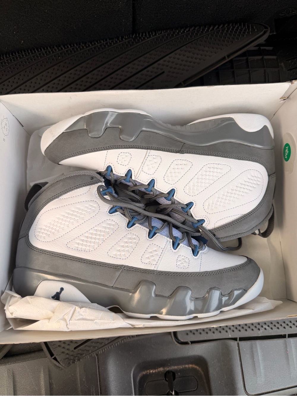 Men's Gray and White Jordan 9 Basketball Shoes